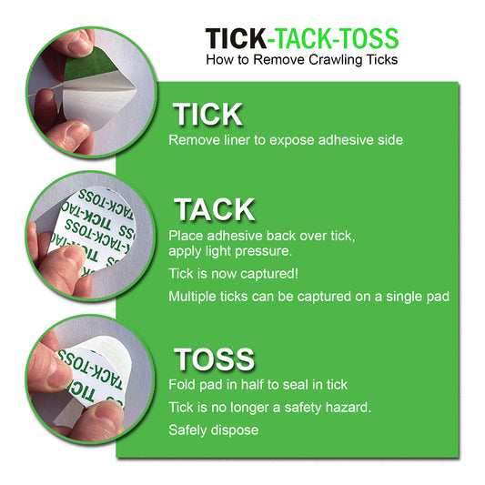 Qty-16 Crawling Tick Removal & Disposal Pads - On The Go Pouch
