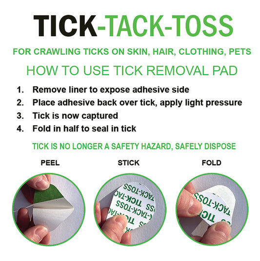 Qty - 32 Crawling Tick Removal & Disposal Pads - On The Go Pouch