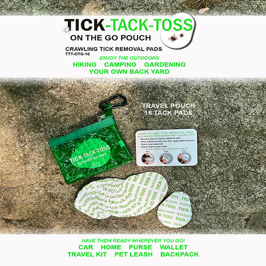 Qty-16 Crawling Tick Removal & Disposal Pads - On The Go Pouch